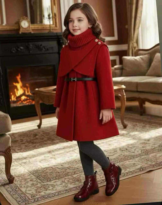معطف شتوي أنيق للبنات – دافئ وفخم من 2 إلى 10 سنة